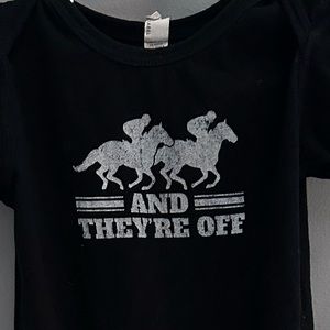 5 for $20 || 24MOS - Kentucky Derby Horse “And They’re Off” toddler onesie